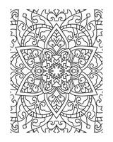 Mandala outline for adult coloring page vector