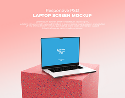 Responsive Laptop Mockup for Website Screen Showcase psd