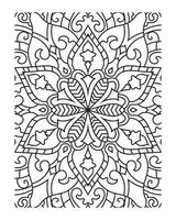 Mandala outline for adult coloring page vector