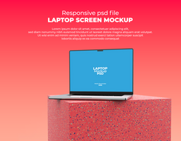 snel reagerend laptop mockup voor website scherm vitrine psd