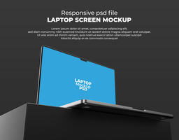 snel reagerend laptop mockup voor website scherm vitrine psd