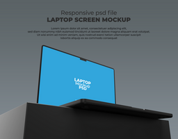snel reagerend laptop mockup voor website scherm vitrine psd