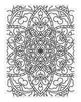 Mandala outline for adult coloring page vector