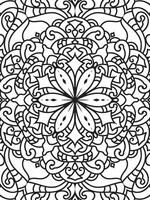 Mandala outline for adult coloring page vector