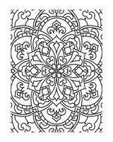 Mandala outline for adult coloring page vector