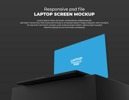 snel reagerend laptop mockup voor website scherm vitrine psd