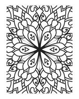 Mandala outline for adult coloring page vector