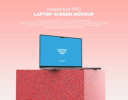 snel reagerend laptop mockup voor website scherm vitrine psd