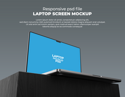 snel reagerend laptop mockup voor website scherm vitrine psd