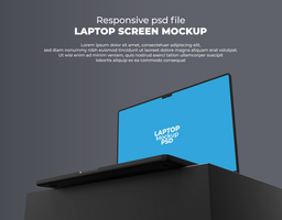 snel reagerend laptop mockup voor website scherm vitrine psd