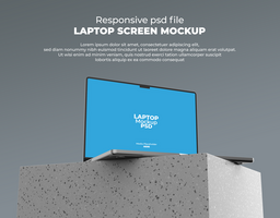 snel reagerend laptop mockup voor website scherm vitrine psd