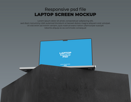 snel reagerend laptop mockup voor website scherm vitrine psd