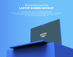 snel reagerend laptop mockup voor website scherm vitrine psd