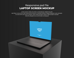 snel reagerend laptop mockup voor website scherm vitrine psd