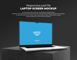 snel reagerend laptop mockup voor website scherm vitrine psd