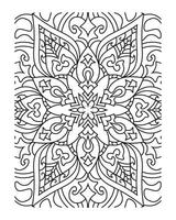 Mandala outline for adult coloring page vector