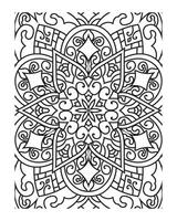 Mandala outline for adult coloring page vector