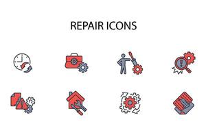 Repair icon set..Editable stroke.linear style sign for use web design,logo.Symbol illustration. vector