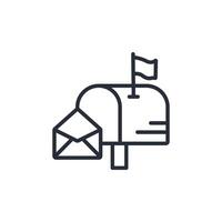 Mail box icon. .Editable stroke.linear style sign for use web design,logo.Symbol illustration. vector