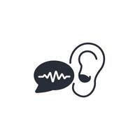 listening icon. .Editable stroke.linear style sign for use web design,logo.Symbol illustration. vector