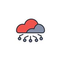 cloud computing icon. .Editable stroke.linear style sign for use web design,logo.Symbol illustration. vector