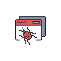 malware icon. .Editable stroke.linear style sign for use web design,logo.Symbol illustration. vector