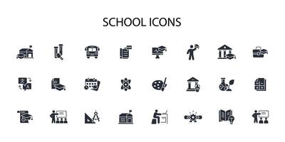 School icon set..Editable stroke.linear style sign for use web design,logo.Symbol illustration. vector