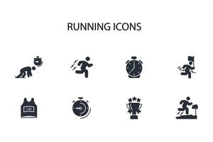 running icon set..Editable stroke.linear style sign for use web design,logo.Symbol illustration. vector