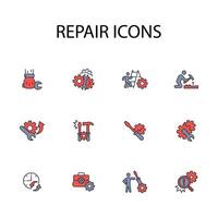 Repair icon set..Editable stroke.linear style sign for use web design,logo.Symbol illustration. vector