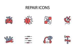 Repair icon set..Editable stroke.linear style sign for use web design,logo.Symbol illustration. vector