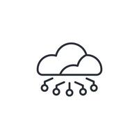 cloud computing icon. .Editable stroke.linear style sign for use web design,logo.Symbol illustration. vector