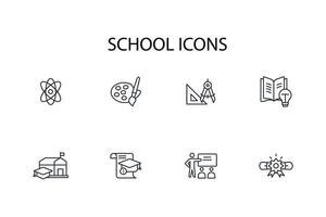 colegio icono establecer...editable trazo.lineal estilo firmar para utilizar web diseño,logotipo.símbolo ilustración. vector