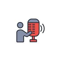 Podcast icon. .Editable stroke.linear style sign for use web design,logo.Symbol illustration. vector