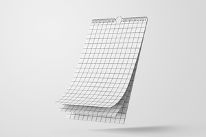 verticale filo limite rilegatura spirale squillare parete calendario 11x17 pollice realistico modificabile modello design modello psd