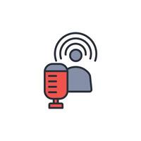 host podcast icon. .Editable stroke.linear style sign for use web design,logo.Symbol illustration. vector