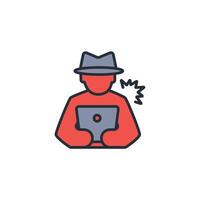 hack icon. .Editable stroke.linear style sign for use web design,logo.Symbol illustration. vector