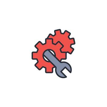 maintance icon. .Editable stroke.linear style sign for use web design,logo.Symbol illustration. vector