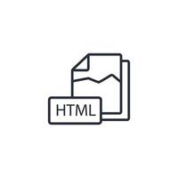 HTML file icon. .Editable stroke.linear style sign for use web design,logo.Symbol illustration. vector
