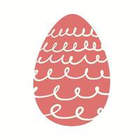 Easter Egg with Pattern Isolated on White background. illustration in flat style for greeting card, invitation template, poster, background. vector