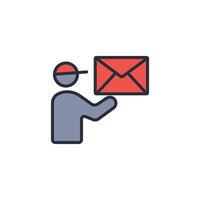 postman icon. .Editable stroke.linear style sign for use web design,logo.Symbol illustration. vector