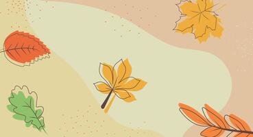 Abstract autumn background with autumn leaves. Outlines and colored elements for design decorative in the autumn festival, header, banner, web, wall decoration, cards. background illustration. vector