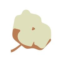 Cotton ball. Beige pastel symbol of natural eco organic textile, fabric. Flat illustration isolated on white background. vector