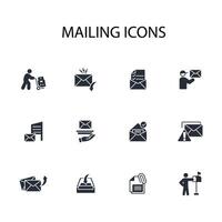 Mailing icon set..Editable stroke.linear style sign for use web design,logo.Symbol illustration. vector