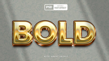 audacieux d'or brillant 3d luxe gros titre texte effet conception psd