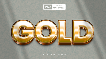 negrito dourado brilhante 3d luxo título texto efeito Projeto psd
