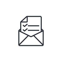 mail list icon. .Editable stroke.linear style sign for use web design,logo.Symbol illustration. vector