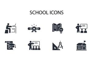 School icon set..Editable stroke.linear style sign for use web design,logo.Symbol illustration. vector