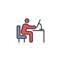 office work icon. .Editable stroke.linear style sign for use web design,logo.Symbol illustration. vector