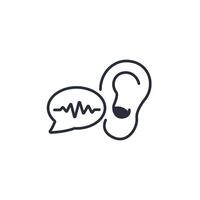 listening icon. .Editable stroke.linear style sign for use web design,logo.Symbol illustration. vector