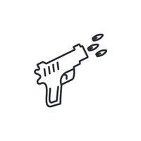 starting pistol icon. .Editable stroke.linear style sign for use web design,logo.Symbol illustration. vector